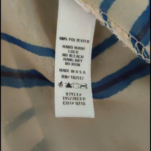 Soprano Beige/Blue Stripe Sheer Top - Picture 6 of 8